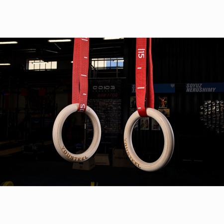 Купить Кольца гимнастические 32 мм красные стропы в Калаче-на-Дону 