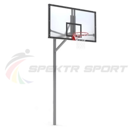 Купить Стойка баскетбольная уличная упрощенная со щитом из оргстекла, кольцом и сеткой SP D 412 в Калаче-на-Дону 