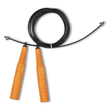 Купить Скакалка высокооборотная Кроссфит стальной шнур в оплетке 2.9 м чёрно-оранжевая в Калаче-на-Дону 